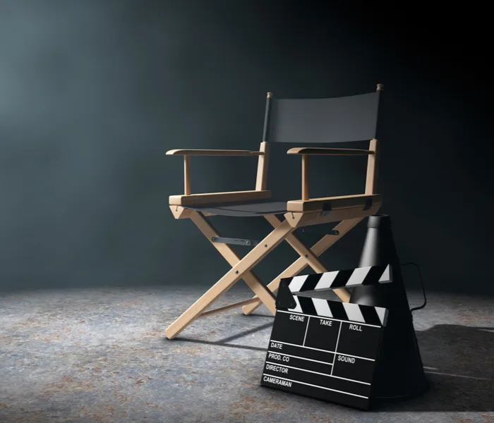 Director's chair and clapper board