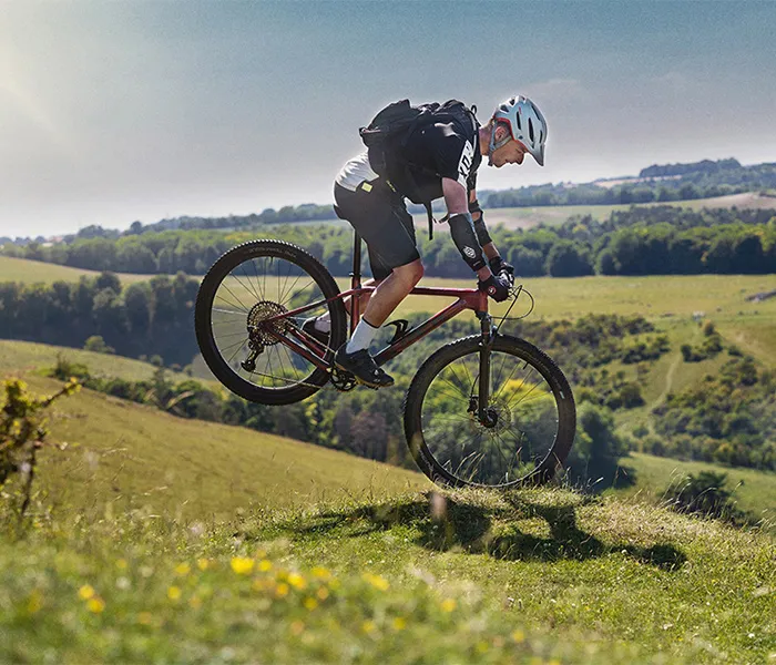 Man on bicycle outdoors