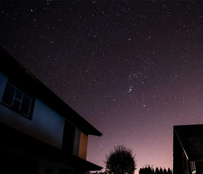 house at night